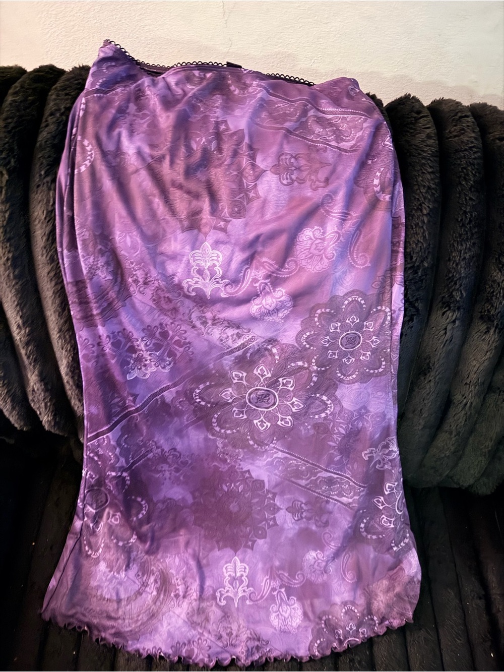 ROMWE Purple Floral Maxi Skirt